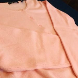 LORD & TAYLOR light pink sweater button-up